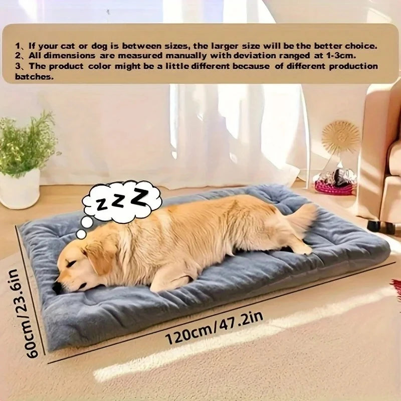 Large Plush Dog Bed Sofa Thickened Super Soft Polyester Pet Mat Dog Crate Mat Bed For Small Medium Large Dog Bed